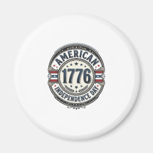 Vintage 1776 American Independence Day Shirt Desig Magnet