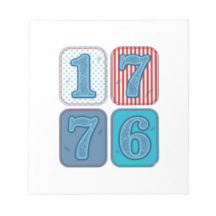 Vintage 1776 Patriotic Patchwork Notepad
