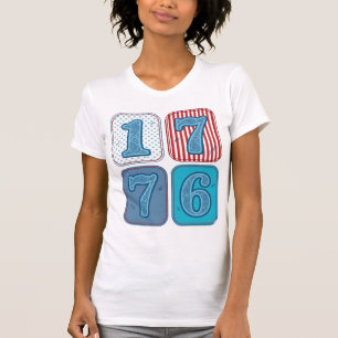 Vintage 1776 Patriotic Patchwork T-Shirt