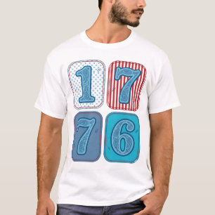 Vintage 1776 Patriotic Patchwork T-Shirt