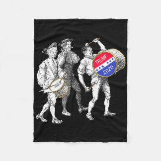 Vintage 1776 Style Fife And Drums Fleece Blanket