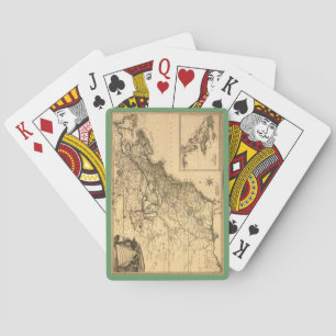 Vintage 1777 American Colonies Map by Phelippeaux Playing Cards
