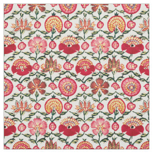 Vintage 17th Century Delhi India Floral Pattern Fabric