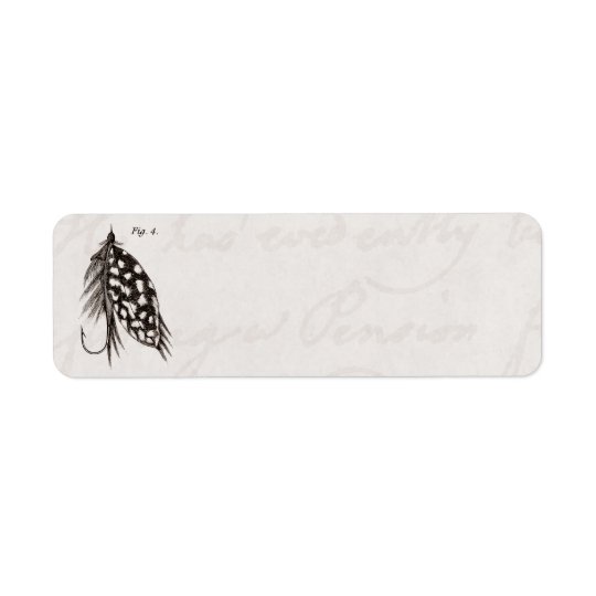 Vintage 1800s Angling Fly Fishing Flies Lures Lure Return Address Label