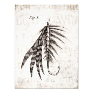 Vintage 1800s Angling Fly Fishing Flies Old Hooks Photo Print
