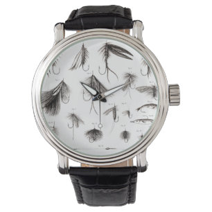 Vintage 1800s Angling Fly Fishing Flies Old Hooks Watch