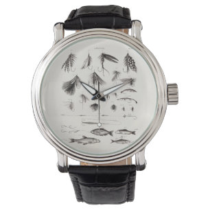 Vintage 1800s Angling Fly Fishing Flies Old Hooks Watch