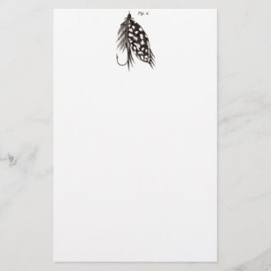 Vintage 1800s Angling Fly Fishing Lure Flies Lure Stationery