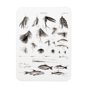 Vintage 1800s Angling Fly Fishing Lures Lure Hooks Magnet