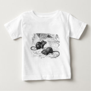 Vintage 1800s Barn Mouse Retro Mice Illustration Baby T-Shirt