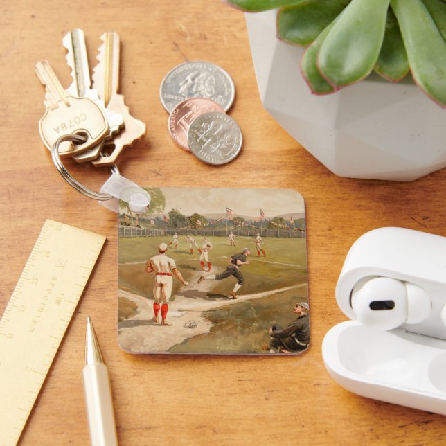 Vintage 1800s Baseball Game Key Ring (Desk)