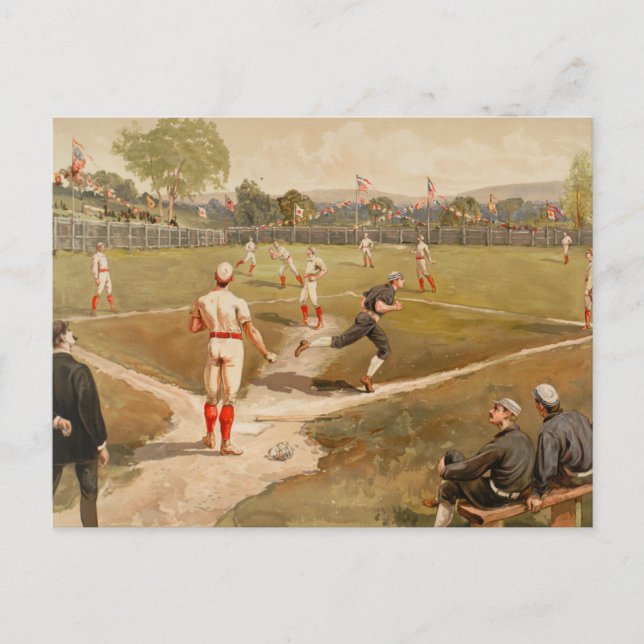Vintage 1800s Baseball Game Postcard (Front)