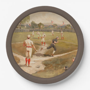 Vintage 1800s Baseball Game Sport Theme Party Paper Plate