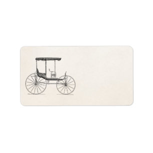 Vintage 1800s Carriage Horse-Drawn Antique Buggy Label