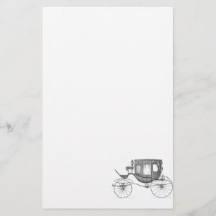 Vintage 1800s Carriage Horse Drawn Buggy Retro Car Stationery