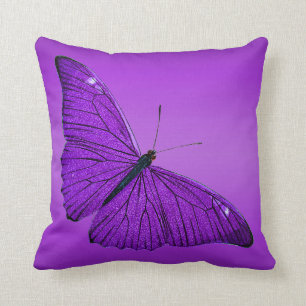 Vintage 1800s Dark Purple Butterfly on Purple Cushion