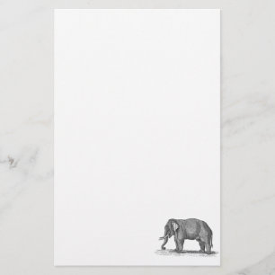 Vintage 1800s Elephant Illustration - Elephants Stationery