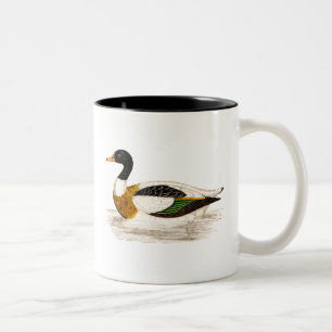 Vintage 1800s Old Drake Duck Illustration - Ducks Two-Tone Coffee Mug