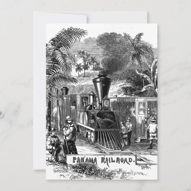 Vintage 1800s Panama Canal Railroad Train Template (Front)