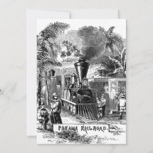 Vintage 1800s Panama Canal Railroad Train Template