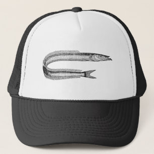 Vintage 1800s Sand Eel Antique Fish Template Blank Trucker Hat