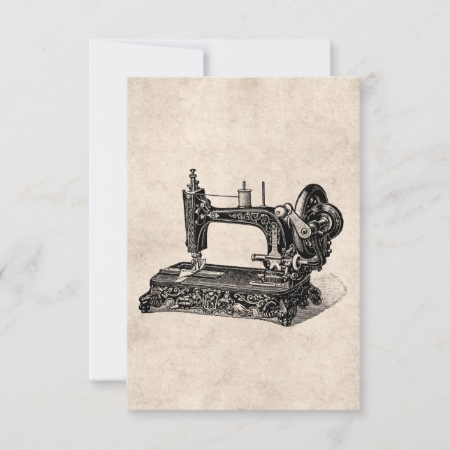 Vintage 1800s Sewing Machine Illustration (Front)