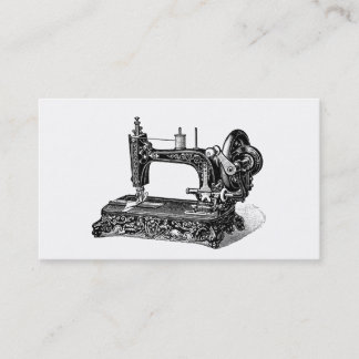 Vintage 1800s Sewing Machine Illustration Business Card