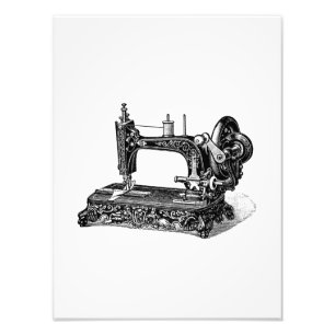 Vintage 1800s Sewing Machine Illustration Photo Print