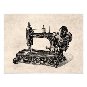 Vintage 1800s Sewing Machine Illustration Photo Print