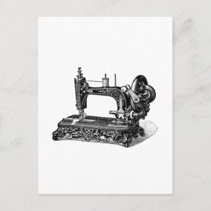 Vintage 1800s Sewing Machine Illustration Postcard