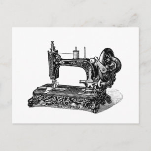 Vintage 1800s Sewing Machine Illustration Postcard