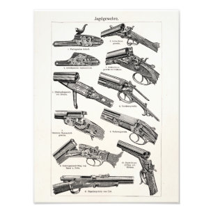 Vintage 1800s Shotgun Antique Shot Guns Old Rifles Photo Print