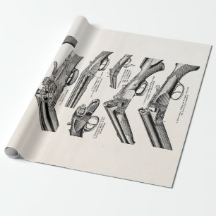 Vintage 1800s Shotgun Antique Shot Guns Old Rifles Wrapping Paper