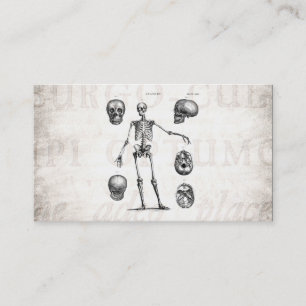 Vintage 1800s Skeleton Antique Anatomy Skeletons Business Card