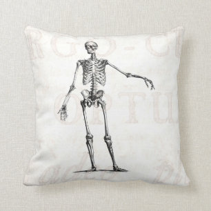 Vintage 1800s Skeleton Retro Skeletons Anatomy Cushion