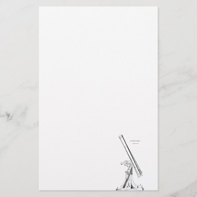 Vintage 1800s Telescope Antique Astronomy Template Stationery (Front)
