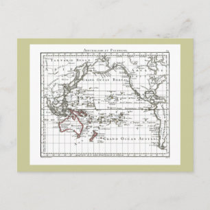 Vintage 1806 Map - Australasie et Polynesie Postcard