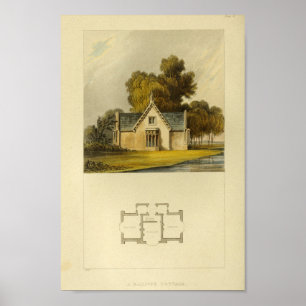 Vintage 1818 House Design Cottage Layout Print