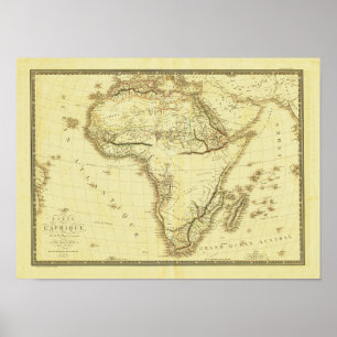 Vintage 1820 Africa Map Poster