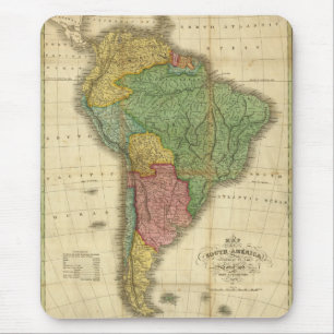 Vintage 1826 South America Map by Anthony Finley Mouse Mat