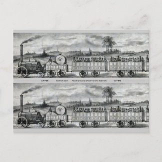 Vintage 1831 Rail Train Bookmark Postcard