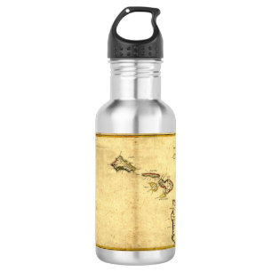 Vintage 1837 Hawaii Map -  Hawaiian Islands 532 Ml Water Bottle