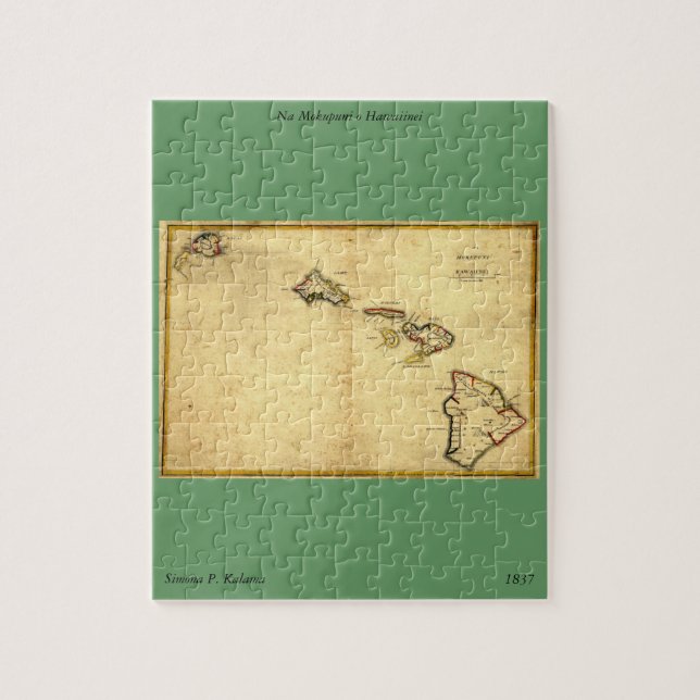 Vintage 1837 Hawaii Map -  Hawaiian Islands Jigsaw Puzzle (Vertical)