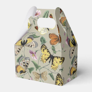Vintage 1842 Butterfly Moth Botanical Floral Art Favour Box