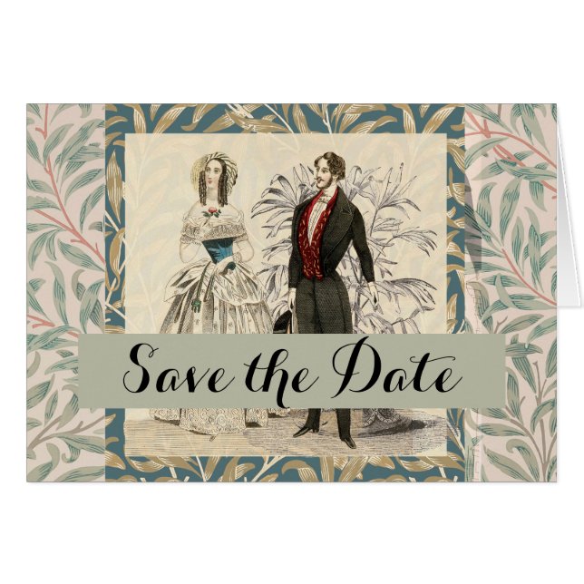 Vintage 1844 Victorian Wedding Illustration  (Front Horizontal)