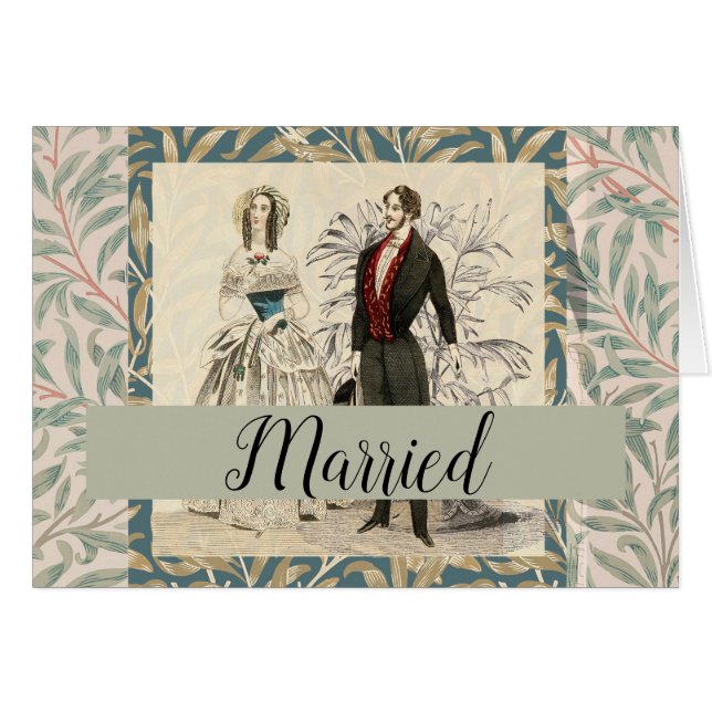 Vintage 1844 Victorian Wedding Illustration  (Front Horizontal)