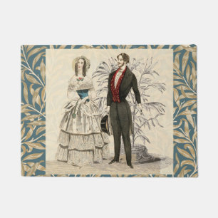 Vintage 1844 Victorian Wedding Illustration Doormat
