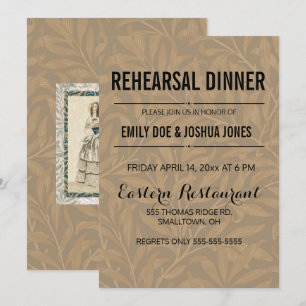 Vintage 1844 Victorian Wedding Illustration Invitation