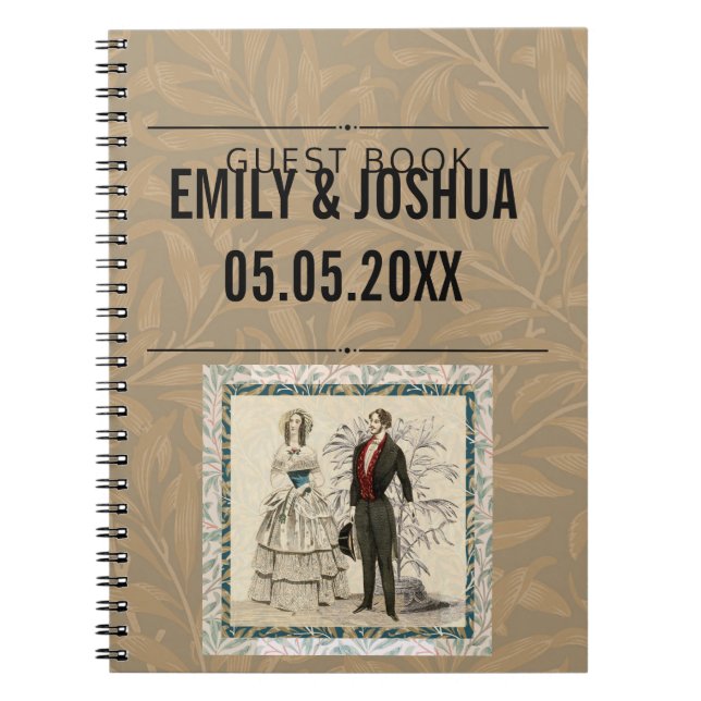 Vintage 1844 Victorian Wedding Illustration  Notebook (Front)
