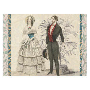Vintage 1844 Victorian Wedding Illustration Tablecloth